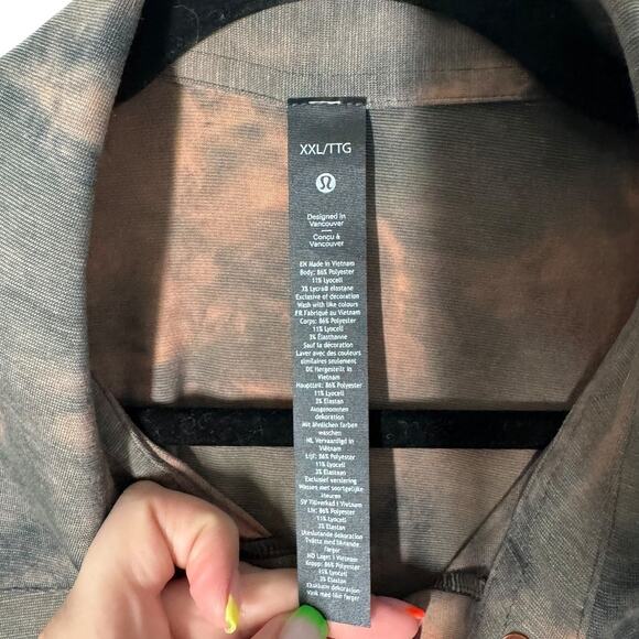 Lululemon Evolution Short Sleeve‎ Polo Diamond Dye Sedona Sunset Graphite Grey - Picture 4 of 8